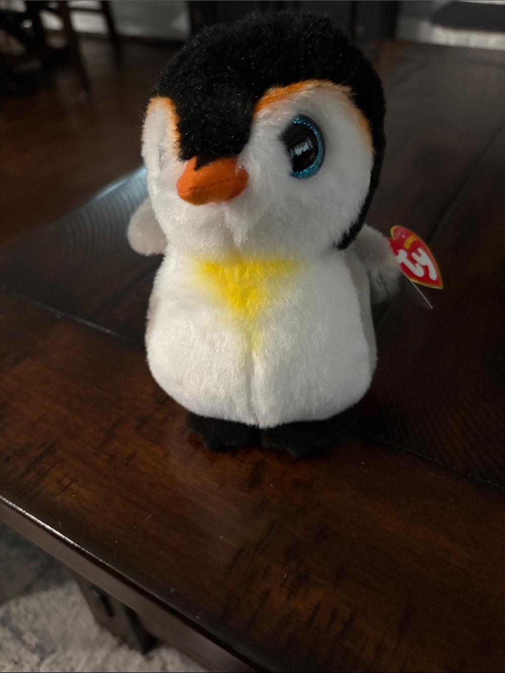 Ty Plush Penguin - White, Black, Yellow & Orange Soft Toy